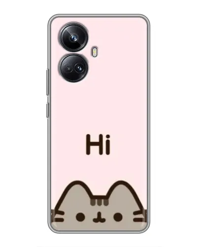 Чехол для Realme 10 Pro Plus с картинкой «Пушин говорит Hi»