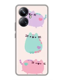 Чехол для Realme 10 Pro Plus с картинкой «Pusheen трио»