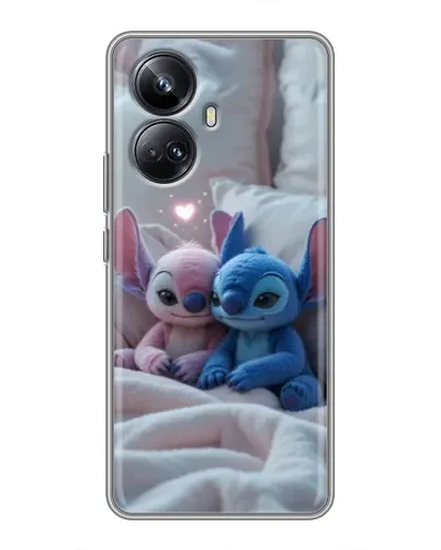 Чехол для Realme 10 Pro Plus с картинкой «Плюшевые Стич Ангел»