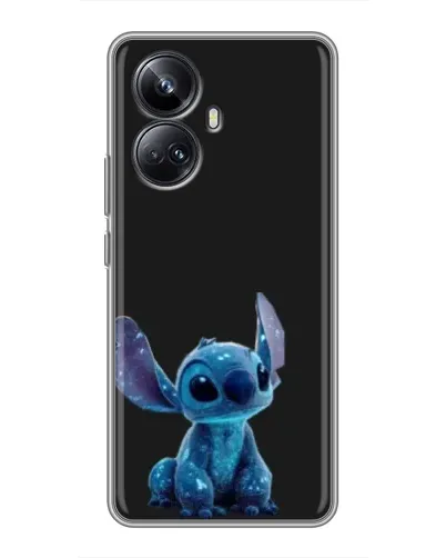 Чехол для Realme 10 Pro Plus с картинкой «Стич на черном»