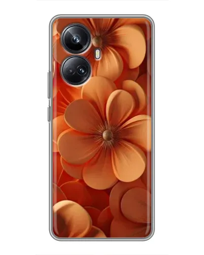 Чехол для Realme 10 Pro Plus с картинкой «Оранжевый макро цветок»