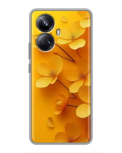 Чехол для Realme 10 Pro Plus с картинкой «Золотые лепестки»