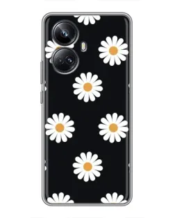 Чохол для Realme 10 Pro Plus з картинкою «Ромашки на чорному» Чохол для Realme 10 Pro Plus з картинкою «Ромашки на чорному»
