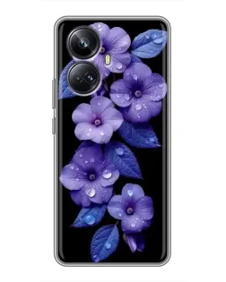 Чехол для Realme 10 Pro Plus с картинкой «Фиолетовые цветы с росою» Чехол для Realme 10 Pro Plus с картинкой «Фиолетовые цветы с росою»
