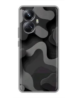 Чехол для Realme 10 Pro Plus с картинкой «Темный абстрактный камуфляж»