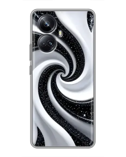 Чехол для Realme 10 Pro Plus с картинкой «Черно-белая спираль»