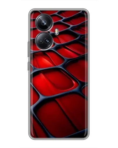 Чехол для Realme 10 Pro Plus с картинкой «Красная глянцевая сетка»