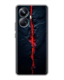 Чехол для Realme 10 Pro Plus с картинкой «Kрасная лавовая трещина»