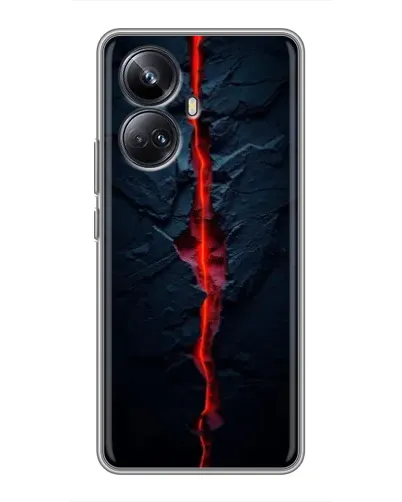 Чехол для Realme 10 Pro Plus с картинкой «Kрасная лавовая трещина»