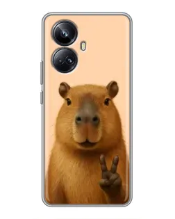 Чехол для Realme 10 Pro Plus с картинкой «Капибара виктория» Чехол для Realme 10 Pro Plus с картинкой «Капибара виктория»
