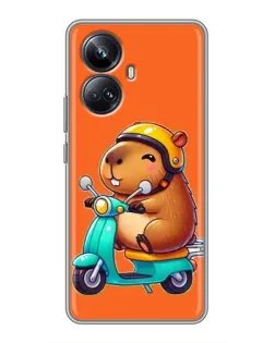 Чехол для Realme 10 Pro Plus с картинкой «Капибара на скутере» Чехол для Realme 10 Pro Plus с картинкой «Капибара на скутере»