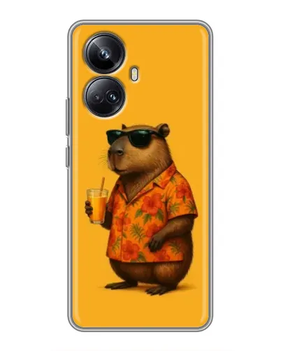 Чехол для Realme 10 Pro Plus с картинкой «Капибара на отдыхе»