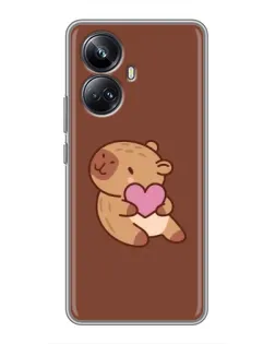 Чехол для Realme 10 Pro Plus с картинкой «Капибара с сердцем» Чехол для Realme 10 Pro Plus с картинкой «Капибара с сердцем»