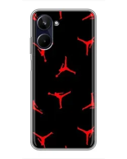 Чохол для Realme 10 з картинкою «Jordan Red Pattern» Чохол для Realme 10 з картинкою «Jordan Red Pattern»