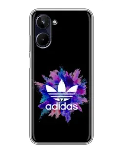Чехол для Realme 10 с картинкой «Взрыв красок Adidas»