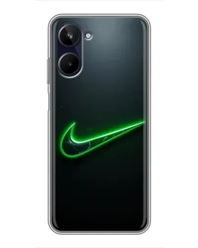 Чехол для Realme 10 с картинкой «Неоновый контур Nike»