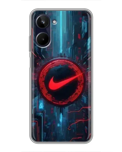 Чехол для Realme 10 с картинкой «Техногенный стиль Nike»