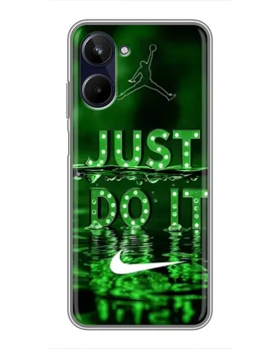 Чехол для Realme 10 с картинкой «Зеленый неоновый Nike»