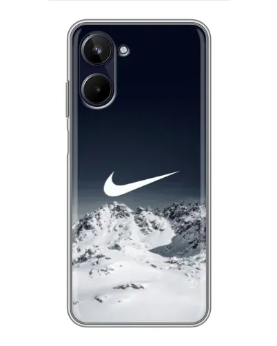 Чехол для Realme 10 с картинкой «Nike — зимние горы»