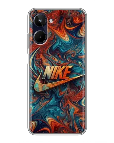 Чехол для Realme 10 с картинкой «Nike в абстракции»