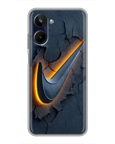 Чехол для Realme 10 с картинкой «Объемный логотип Найк»