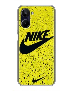 Чехол для Realme 10 с картинкой «Желтый текстурный Nike»