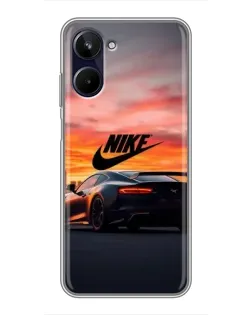 Чехол для Realme 10 с картинкой «Nike и суперкар»