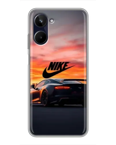 Чехол для Realme 10 с картинкой «Nike и суперкар»