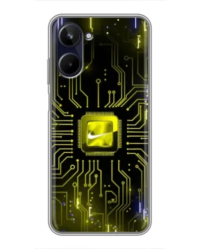 Чехол для Realme 10 с картинкой «Nike — золотая искра»