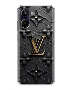 Чехол для Realme 10 с картинкой «Кожаная текстура LV»