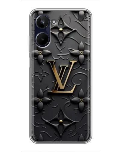 Чехол для Realme 10 с картинкой «Кожаная текстура LV»