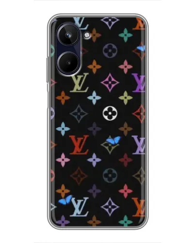 Чехол для Realme 10 с картинкой «Цветная монограмма LV»