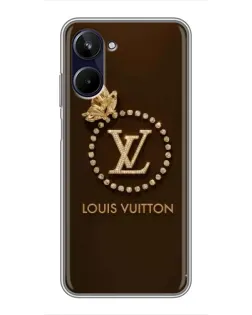 Чехол для Realme 10 с картинкой «LV — золотая печать»