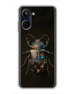 Чехол для Realme 10 с картинкой «LV — мраморный принт»