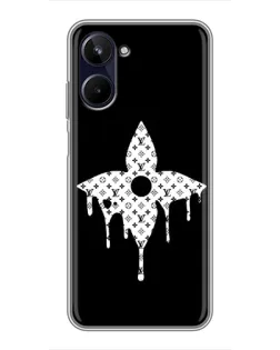 Чехол для Realme 10 с картинкой «Цветочная монограмма»