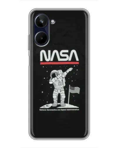Чохол для Realme 10 з картинкою «NASA — крокуємо по Місяцю»