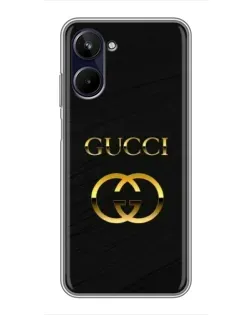 Чехол для Realme 10 с картинкой «Золотой логотип Gucci»