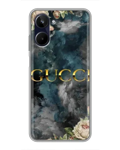 Чехол для Realme 10 с картинкой «Абстрактные цветы Gucci»