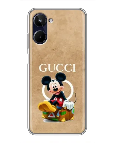 Чехол для Realme 10 с картинкой «Микки Маус Gucci — крафт»
