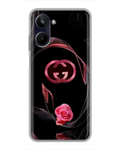Чехол для Realme 10 с картинкой «Gucci — неоновая роза»