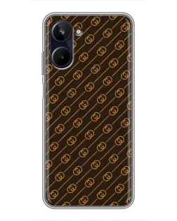Чехол для Realme 10 с картинкой «Gucci — золотые диагонали»