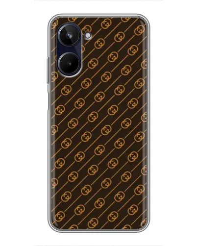 Чехол для Realme 10 с картинкой «Gucci — золотые диагонали»