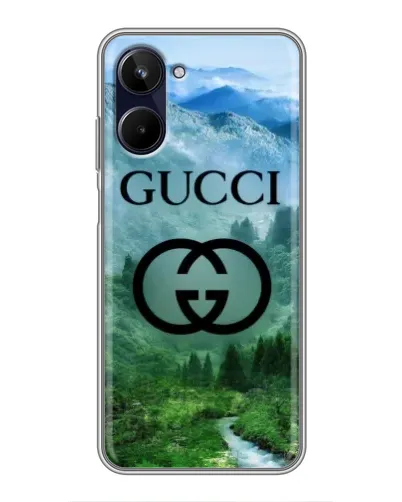 Чехол для Realme 10 с картинкой «Gucci — горный пейзаж»