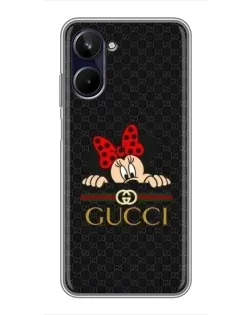 Чехол для Realme 10 с картинкой «Минни Маус Gucci — черный»