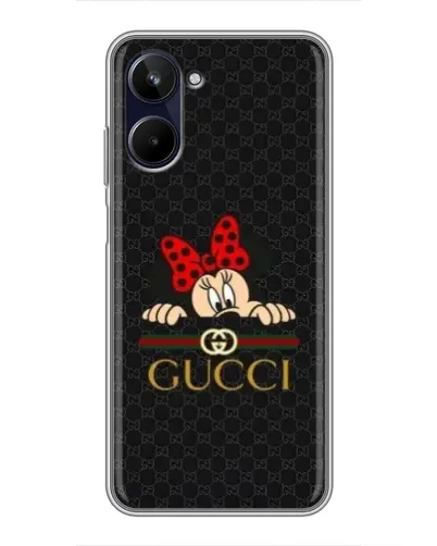 Чехол для Realme 10 с картинкой «Минни Маус Gucci — черный»