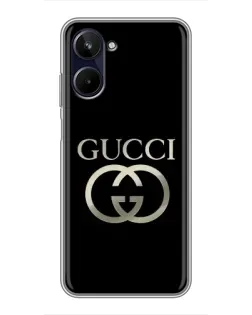 Чехол для Realme 10 с картинкой «Gucci — золото на черном»