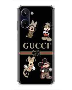 Чехол для Realme 10 с картинкой «Gucci — герои Disney и монограмма»