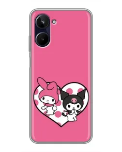 Чехол для Realme 10 с картинкой «Kuromi и My Melody»