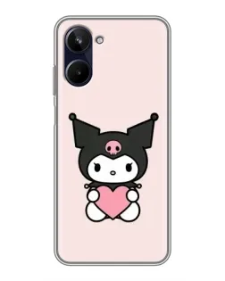 Чехол для Realme 10 с картинкой «Kuromi и сердце»
