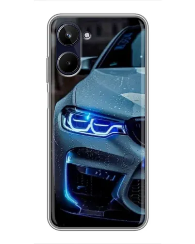 Чехол для Realme 10 с картинкой «Взгляд BMW с синими фарами»